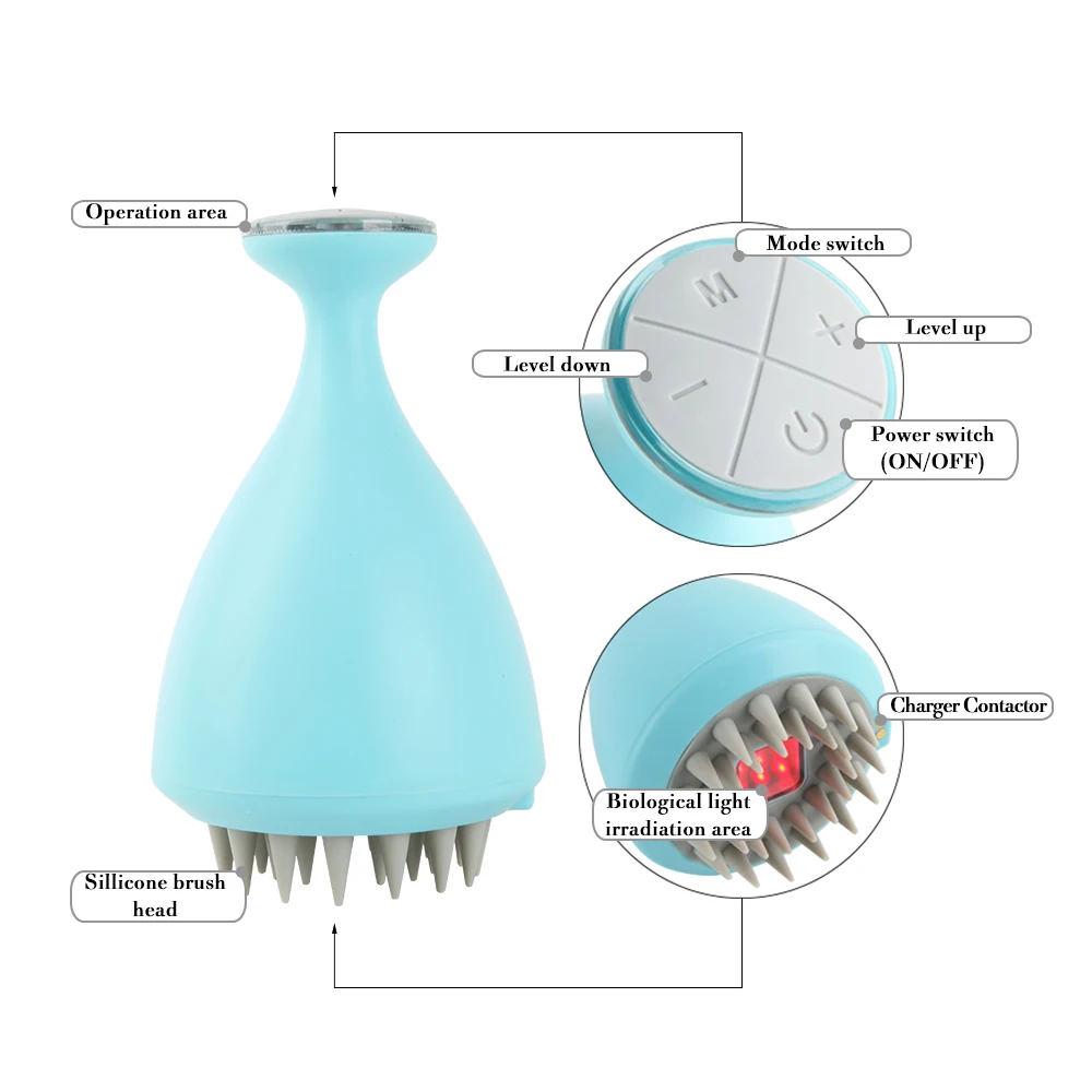 New Arrivals Vibrating Hair Massage Brush Electronic Red Light