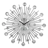Decorative Crystal Sunburst Metal Wall Clock Home Art Decor Diameter 13 inch