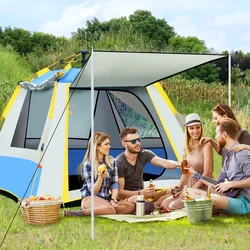 Wholesale One Door Three Window Windproof And Waterproof Multi Person Camping Family Leisure Tent Outdoor Products