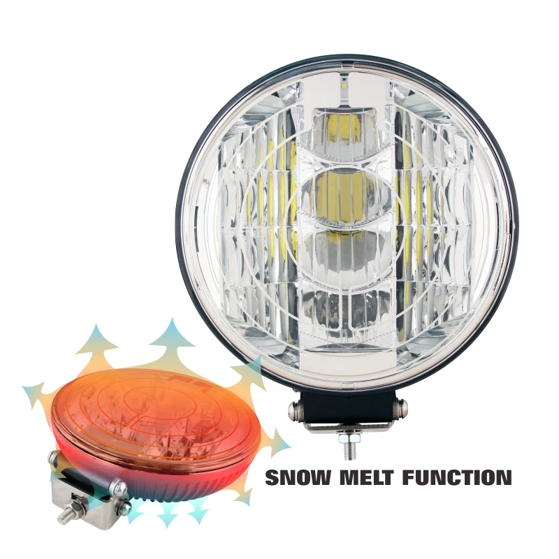 EMARK R112 9 inch led lights with smart heating lens snow ice melt for truck suv offroad