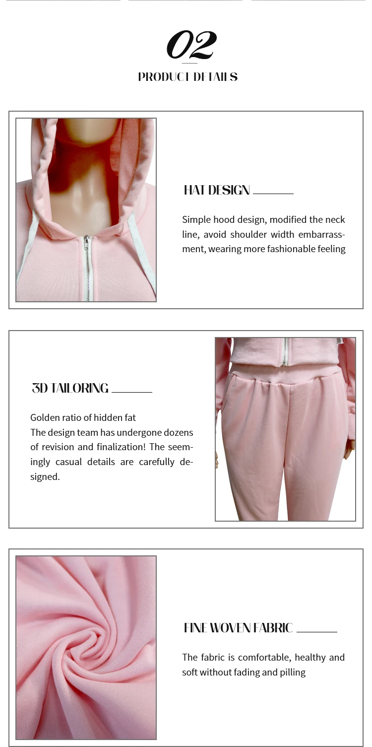 2020 automne Et Hiver Dos Ouvert Couleur Uni Décontracté Vêtements Multi-couleur En Option Casual Sportswear Costume Femmes