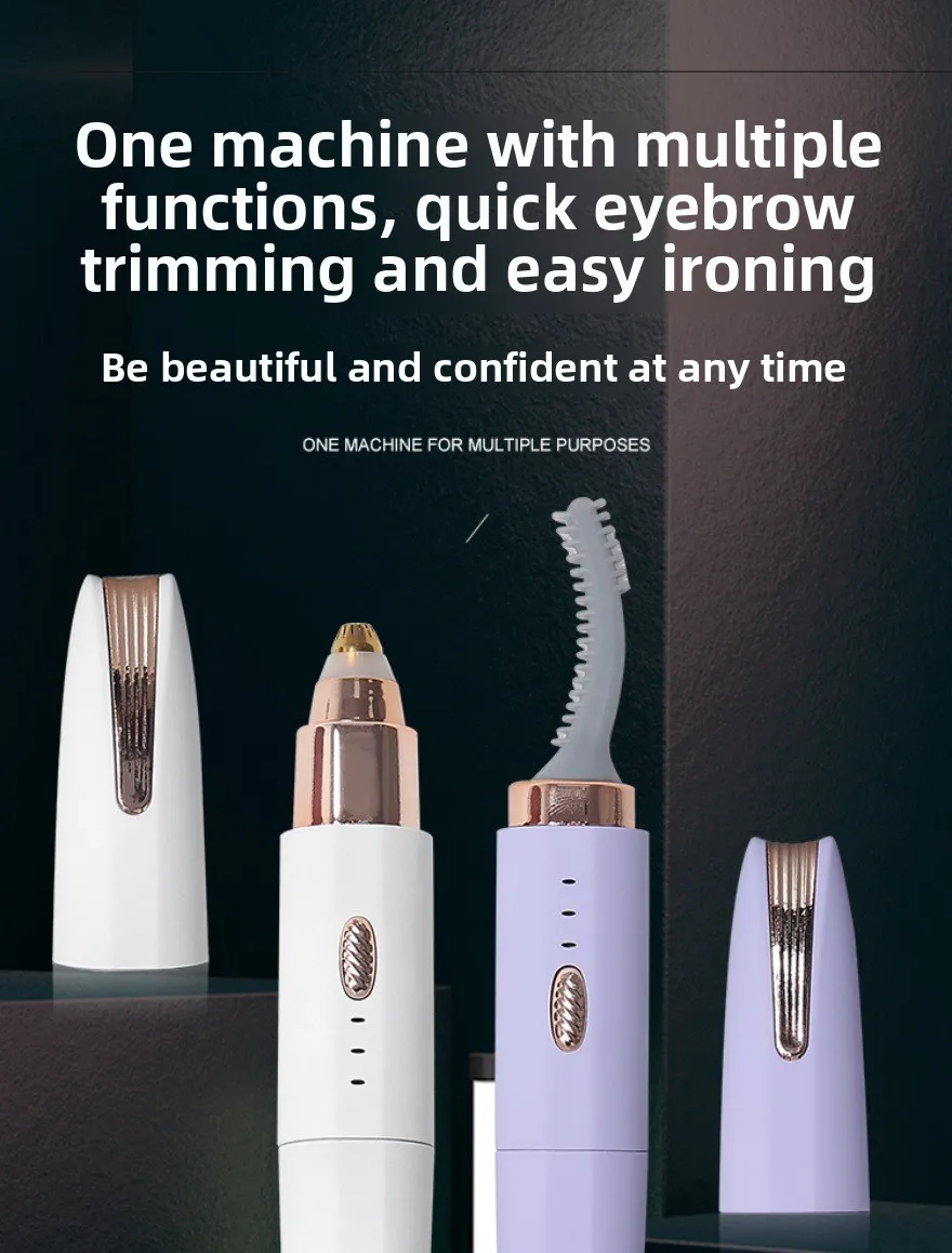 2-in-1 Electric Eyelash Curler and Eyebrow Shaper for Women Trending Household Eyelash Brush