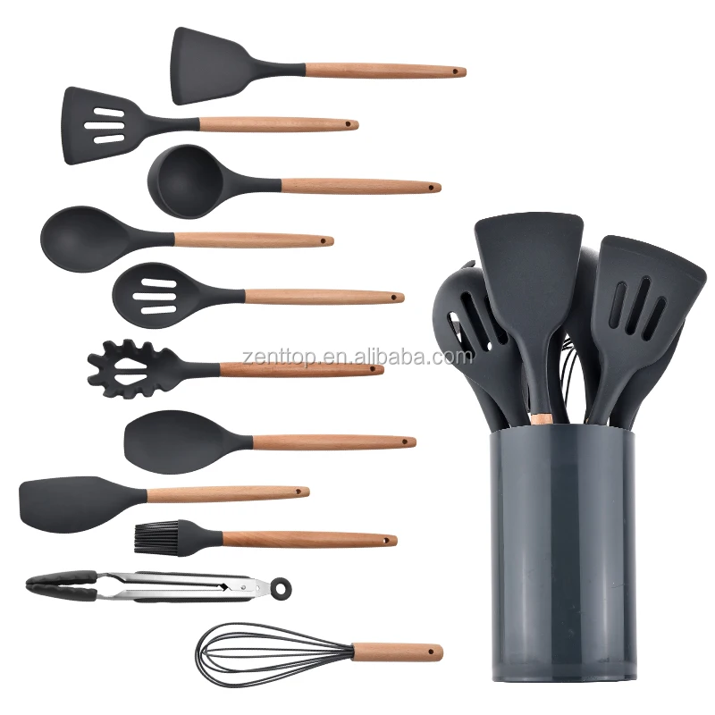 High End Best Selling 11pcs Silicone Kitchen Utensils Sets Cooking