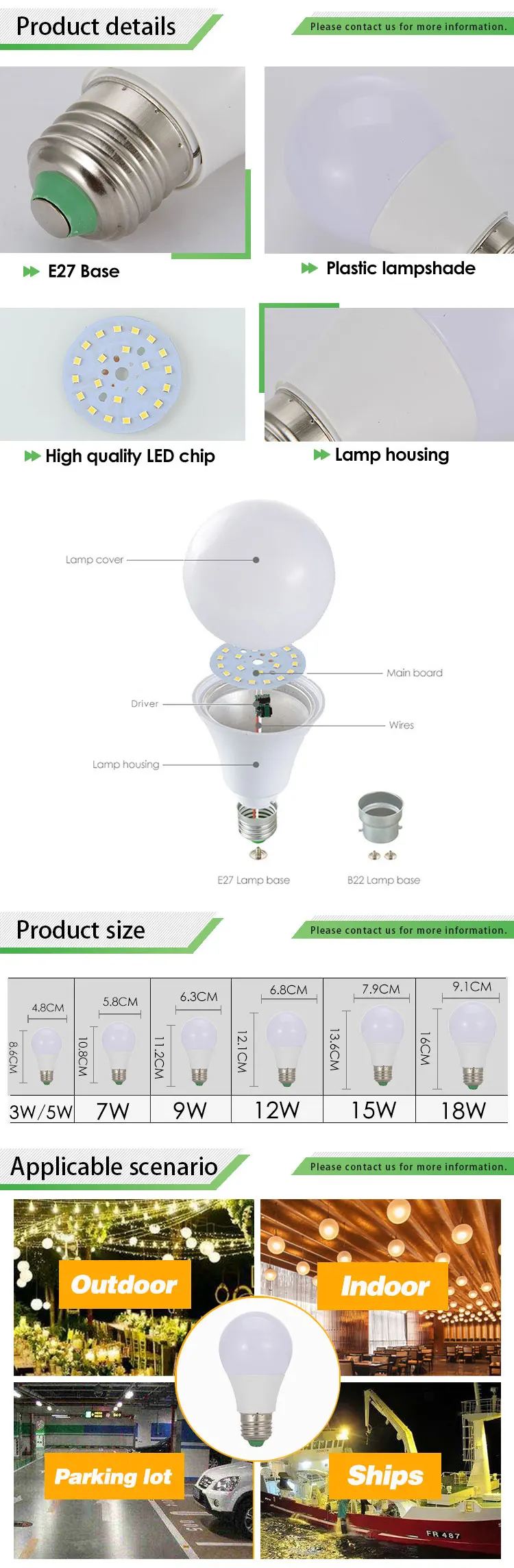 Hot selling led lights home 3 watt led bulb in zhongshan city