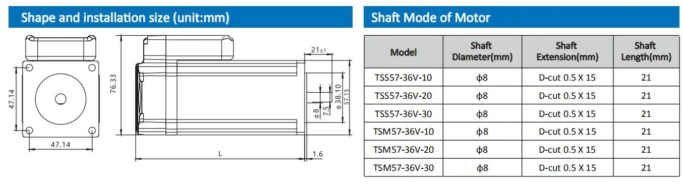 Nema23 57mm 24V~50VAC  1N.M  closed loop stepper motor drive  for Integrated motor