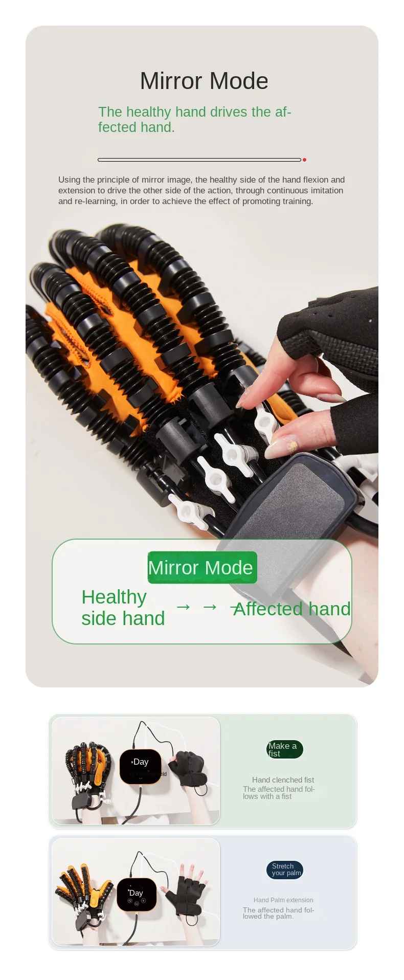 Finger Split Controller Electric Smart Robot Gloves Five Finger Split Finger Trainer Hand ...
