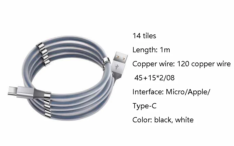 Hot sale Supercalla portable 2.4A fast charging micro magnetic usb data charging cable - ANKUX.COM