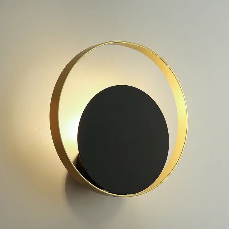 Black/gold Surface Mounted Contemporary Luxury Led Wall Light For Hotel