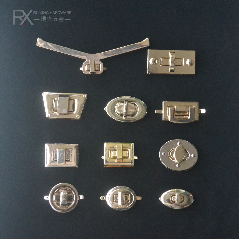 High Quality Handbag Hardware Twist Customized Oval Turn Lock Metal