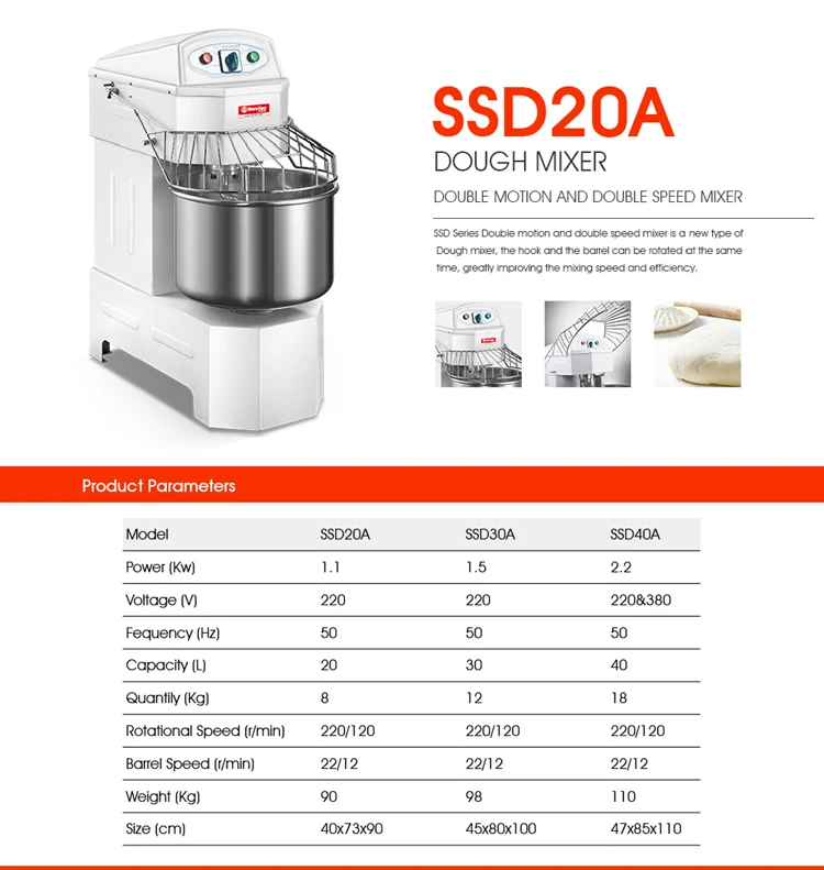 75kg Double Motor Double Speed Spiral Dough Mixer Used For Bread Buy