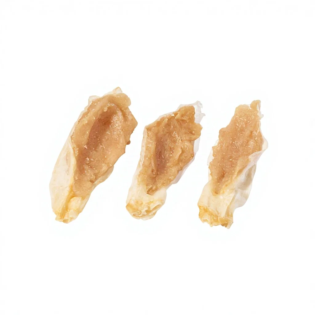 product factory no artificial colors health wholesale shandong rabbit ears meat coated molars training pet dog snacks grain free-0