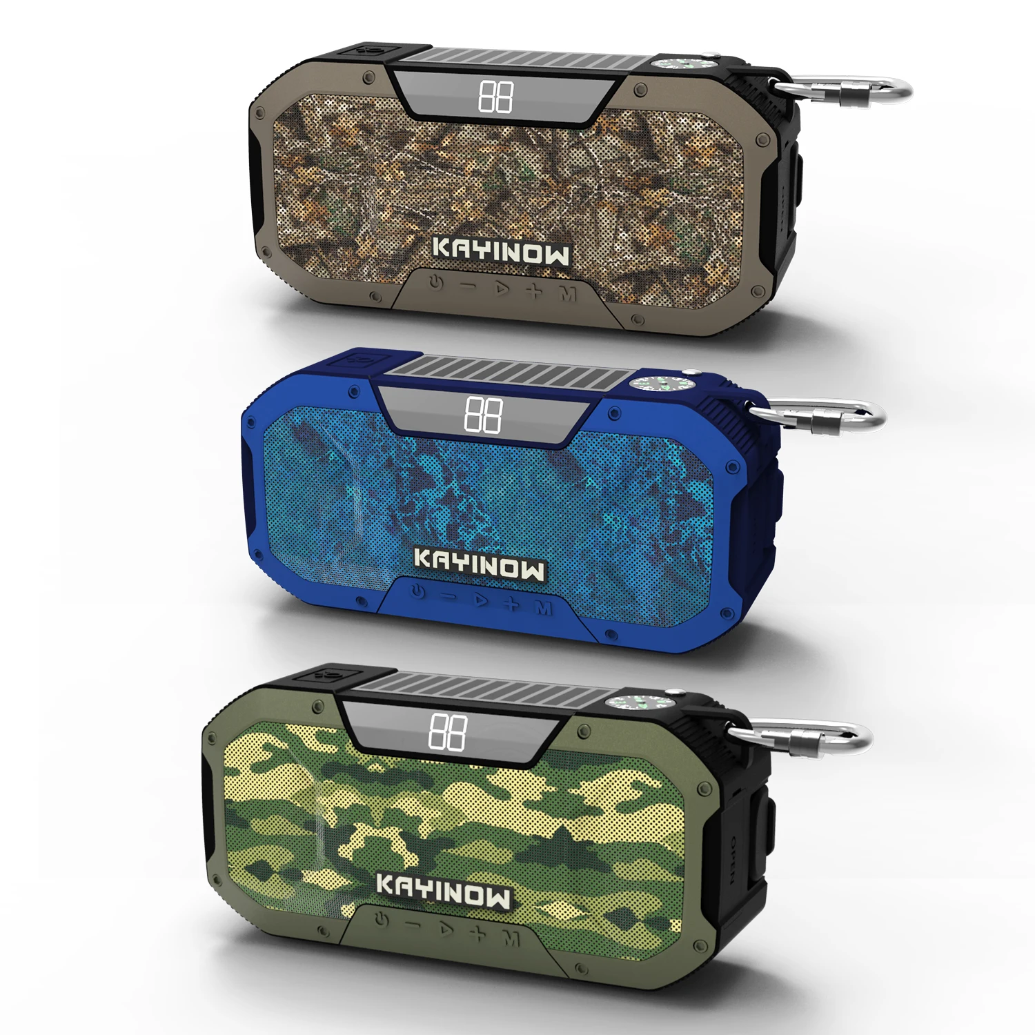 KAYINOW D-77Portable Multifunctional Radio Speakers with Solar Hand Crank Radio Outdoor Waterproof with Flashlight,Power Bank - ANKUX.COM