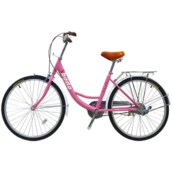 Customizable color commuter city bike single speed band brake soft saddle pink urban bicycle