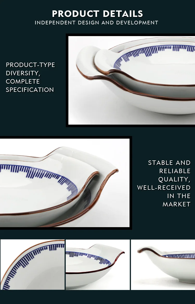 wholesale chinese style new design terracotta dinnerware salad hot pot extra large soup plate with handle plates ceramic