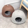 easy clean indoor use felt cat cave egg shape cute felt pet bed with zipper for cat and dog