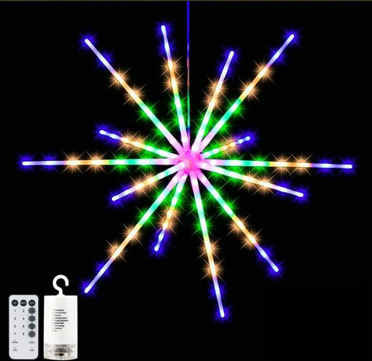 Amazon latest RGB copper wire lights marquee firework lights water explosion star strip LED meteor shower christmas LED light