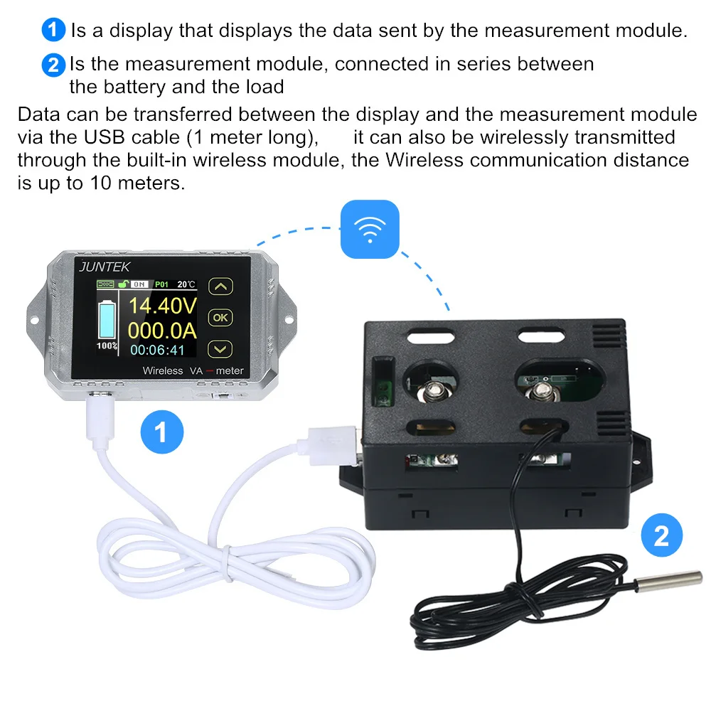 Vat1300 100v 300a无线电压和电流米车电池监控12v 24v 48v电池库仑计 Buy 电流表 电池监控 电池库仑计数器product On Alibaba Com