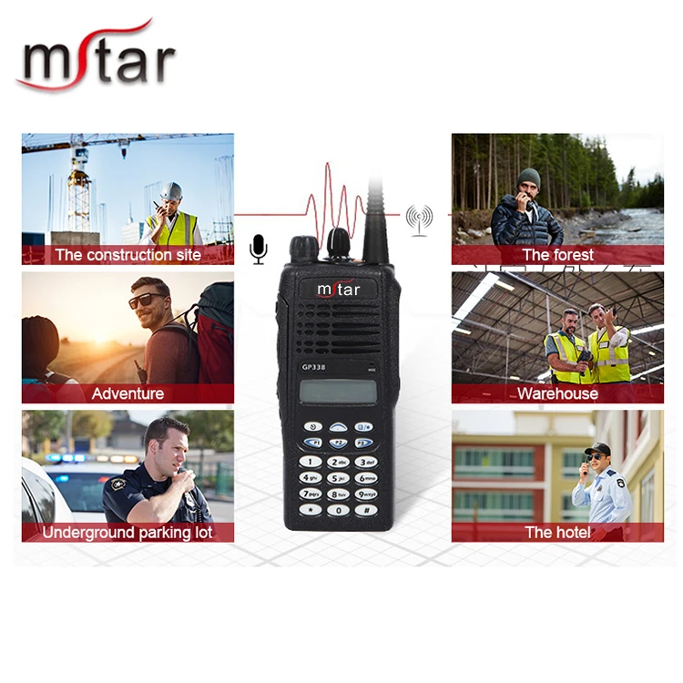 Portable Analog Radio Gp338 Is Vhf/uhf Lcd And Keypad 28 Channels Walkie Talkie Handheld 810d/e