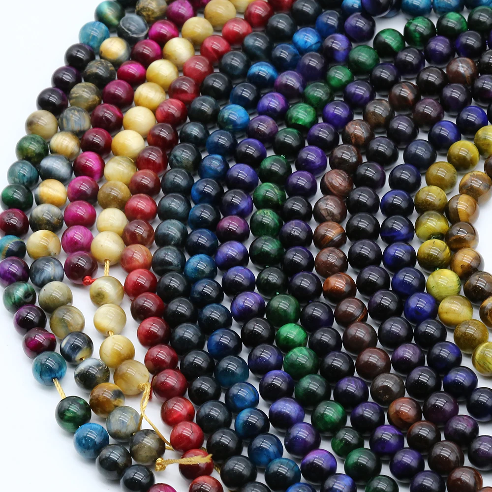 

XULIN Bracelet Jewelry Bulk Black Natural Lava Stone Rock Loose Beads round Bemstone Bead, Various of color