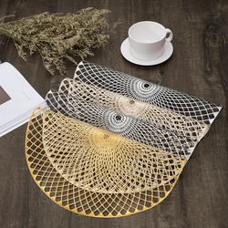 38cm metallic gold table decorative hollow out PVC plastic placemat