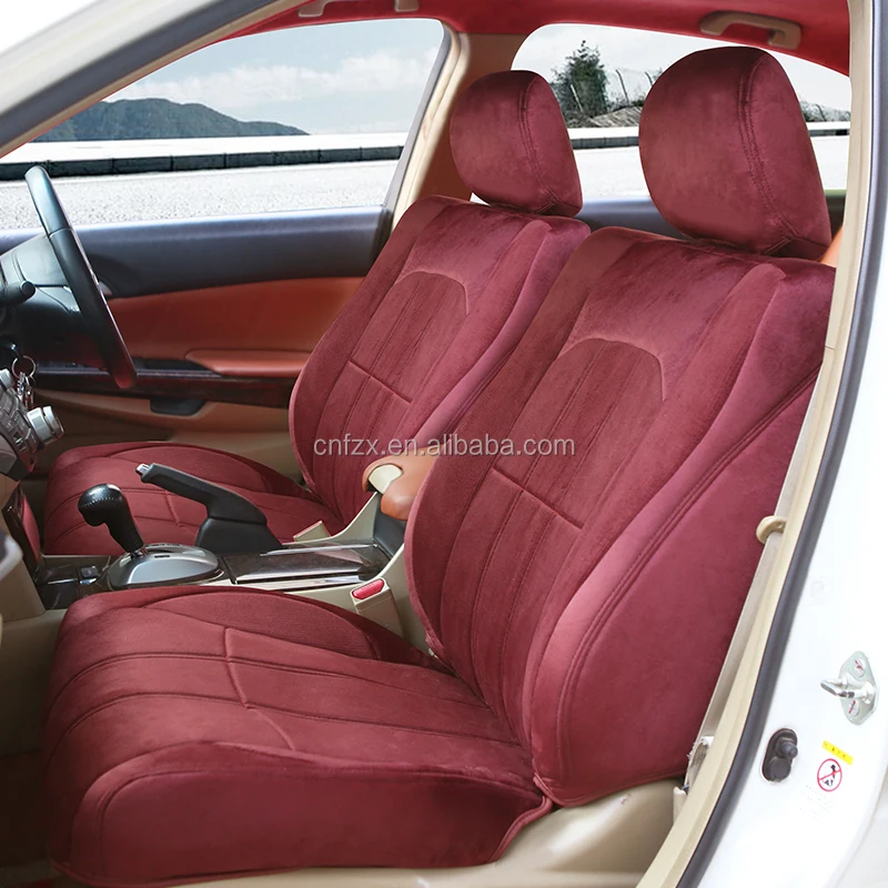 Maroon Velvet Seat Covers Dark Red Fabric Car Seat Cushion Topfit Car Seat Cover