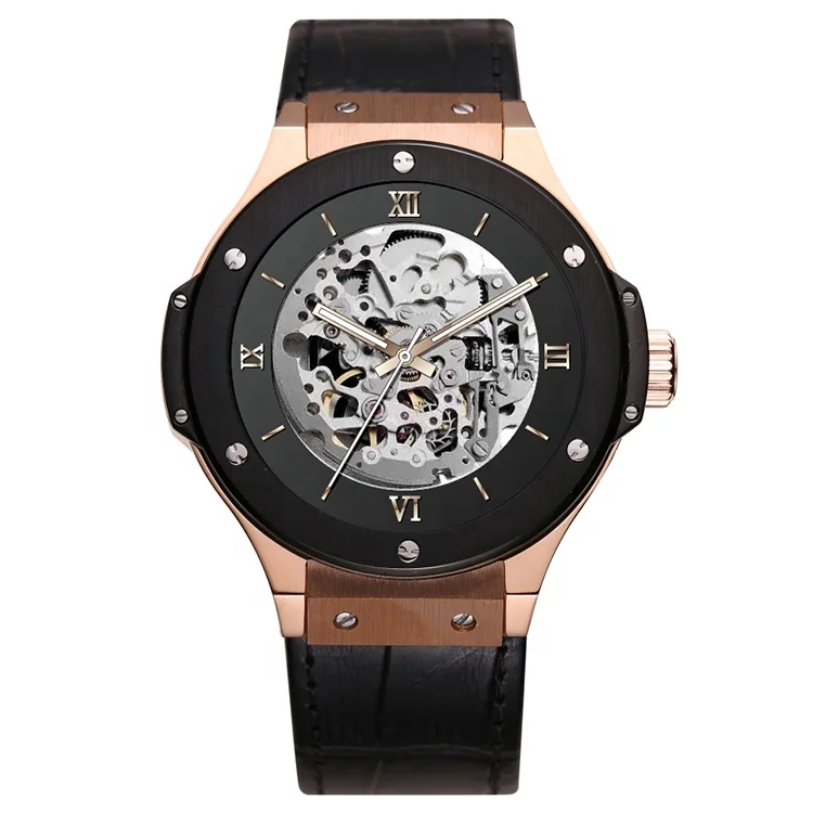 Luxury skeleton tourbillon watches transparent wristwatch sapphire case watch