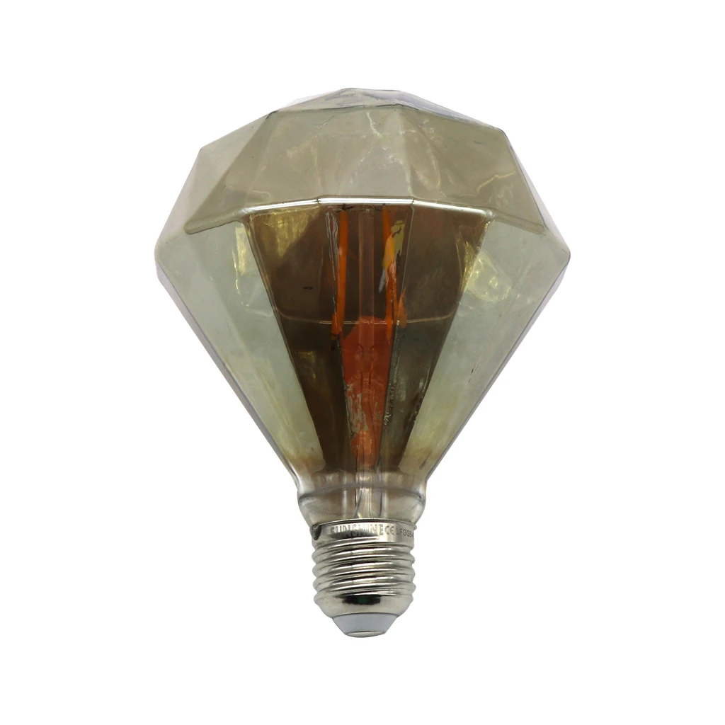 High Brightness Cheap G110 Diamonds Shape black 4W New Energy Saving Soft Filament LED Global Bulb Lamp Light