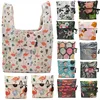 Extra large new patterns durable flamingo printing polyester folding shopping bag