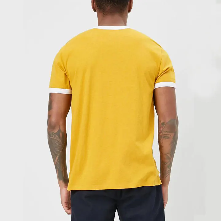 Custom Ribbed Trim Men Plain Yellow Tshirt Buy Plain Yellow Tshirt