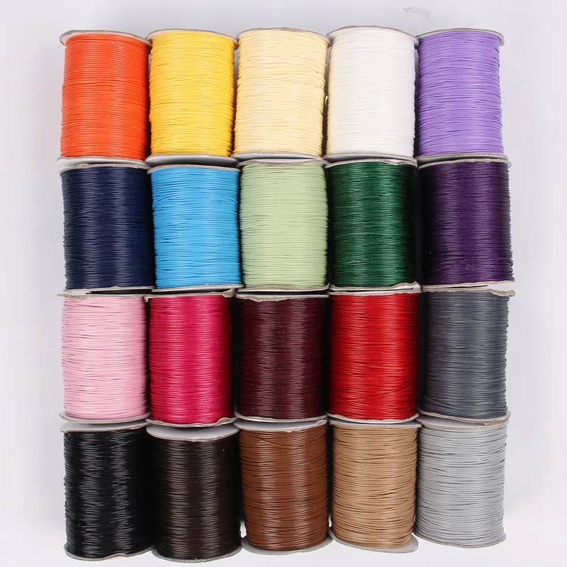 38 Colors Waxed Cotton String Beading Cord Rope 1.2mm 1.5mm For