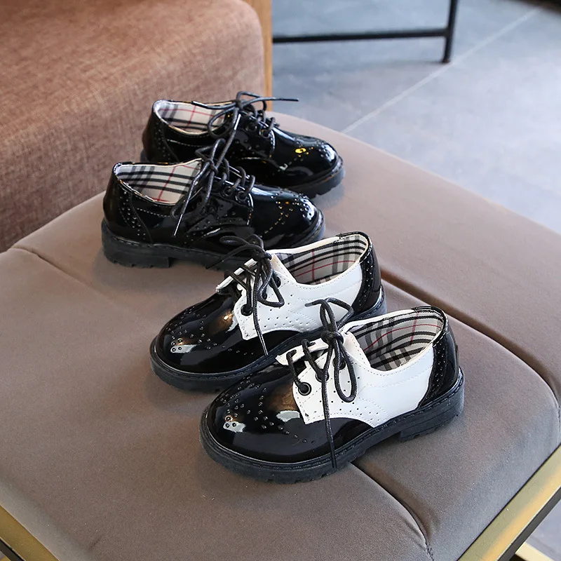 Hot selling cheap boy black kids school shoes