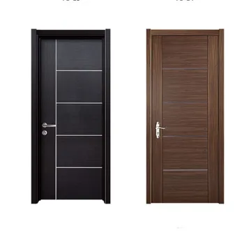 Factory Made Solid Wood Mdf Groove Pattern Interior Door - Buy Solid ...