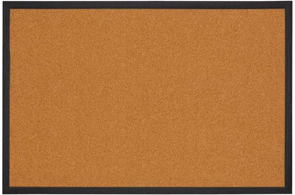 Cork Board Bulletin Board,2' X 3',Black Wood Frame,Perfect For Home