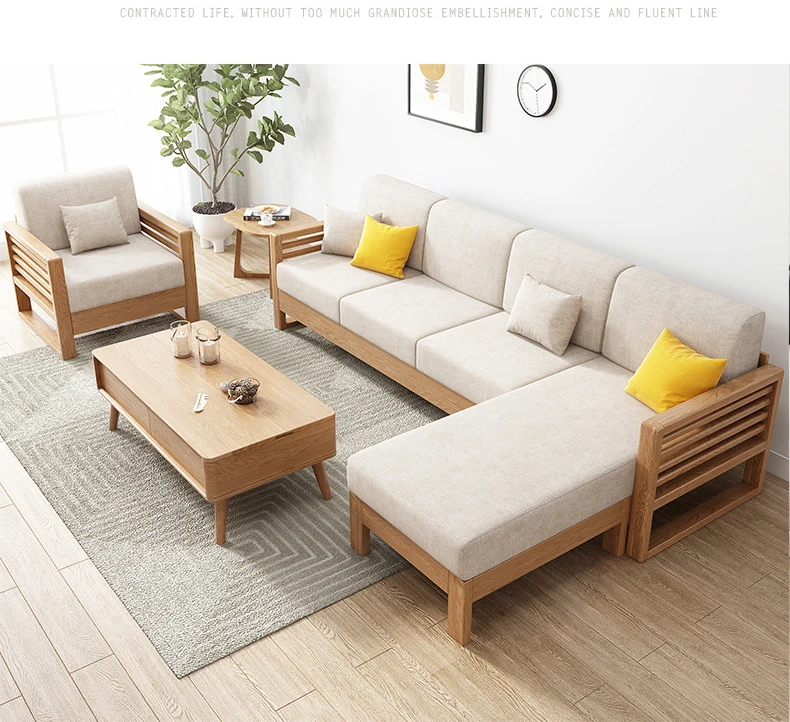 product-living room furniture modernstyle linen fabricluxury sectional sofa couch-BoomDear Wood-img