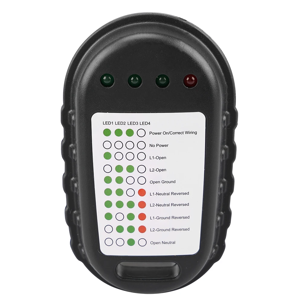 50amp Rv Power Tester Nema 1450p 125v/250v Rv Circuit Analyzer Plug Tester With Led Light