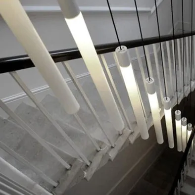 360 degree luminous LED linear tube pendant light cylinder light tubular lamp round shape hanging lighting