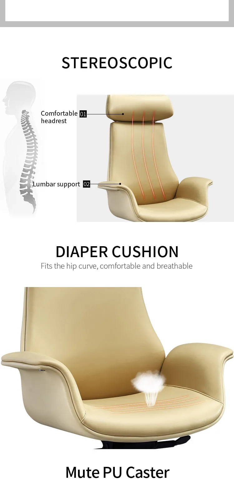 2021Executive job from home leather conference office meeting chair white chair