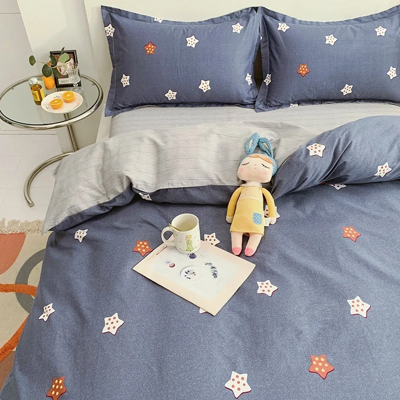 Custom Printed 100 Cotton Comforter Bedsheets And Pillow Cases Set 4