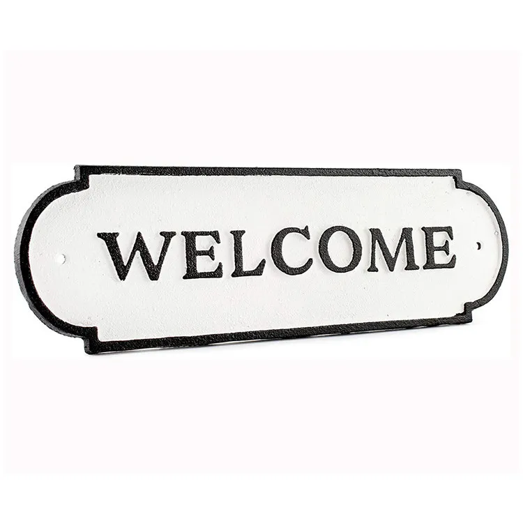 High Quality Rustic wooden Plaque in Black and White Welcome Sign on the door
