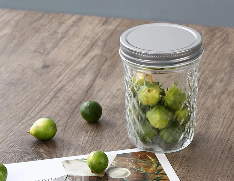 Ball Quilted Crystal Mason Jar With Metal Lid And Straw For Beverage ...