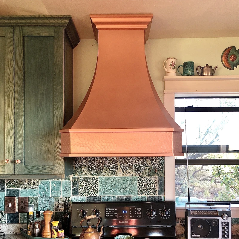 Copper Kitchen Hoods With Straps Wall Mounted Brass Range Hood Customize Luxury New Style One
