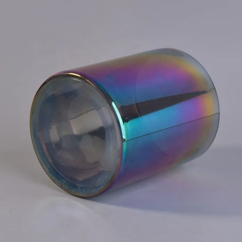 Cylinder gradient color customized candle jars tea light glass candle holder wedding centerpieces wholesales