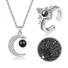100 Languages Necklace Ring Projective Set