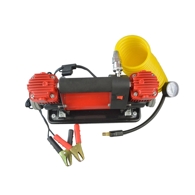 Heavy Duty Air Compressor 2 Cylinder Car Tire Inflator 2*40mm Dc 12v