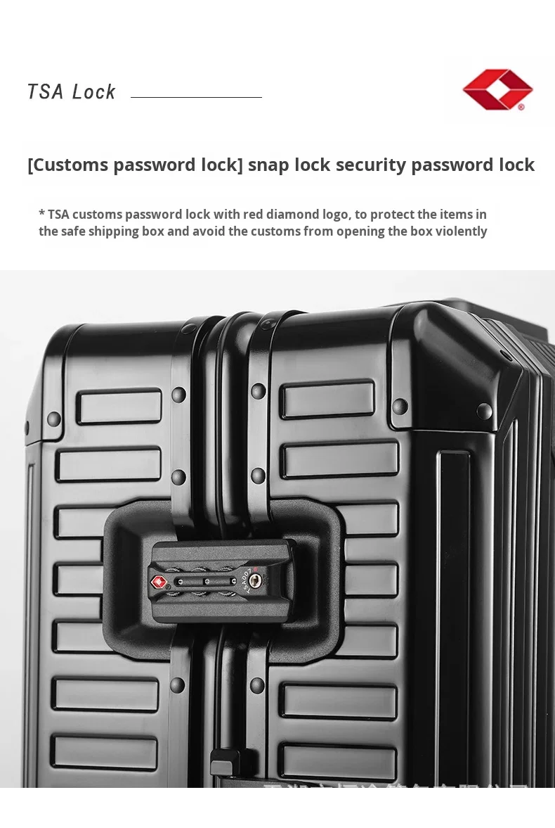 20-28 Inch Full Aluminum Suitcase Luxury Classic Business Travel Carry-On Suitcase Durable Zipperless Metal Luggage TSA Lock factory
