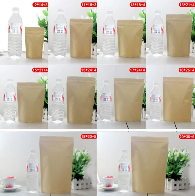 2022 Resealable Kraft Paper Bags Aluminum Foil Lined Kraft Paper