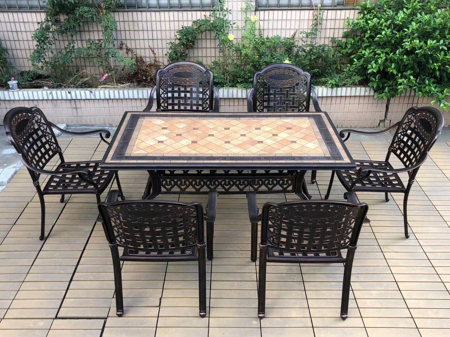 Garden Set Villa Cast Aluminum Chair And Table For Park Courtyard