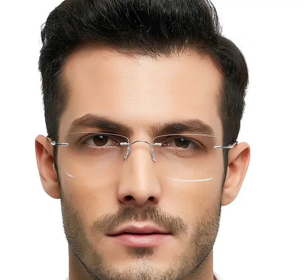 New 100 Pure Titan Ultra Light Memory Titanium Alloy Myopia Eyeglasses Rimless Elasticity