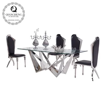 Modern Design Stainless Steel Dining Table And Chair - Buy Modern