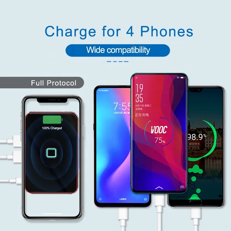 Rohs CE 3in1 wireless pad phone charger fast PD 100W laptop portable charger notebook power bank 3 in 1 wireless charger - ANKUX.COM